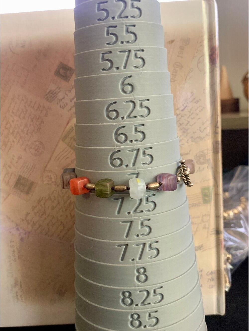 Vintage Genuine Bohemian Colorful Glass Bead Bracelet Toggle Clasp Unique Charm